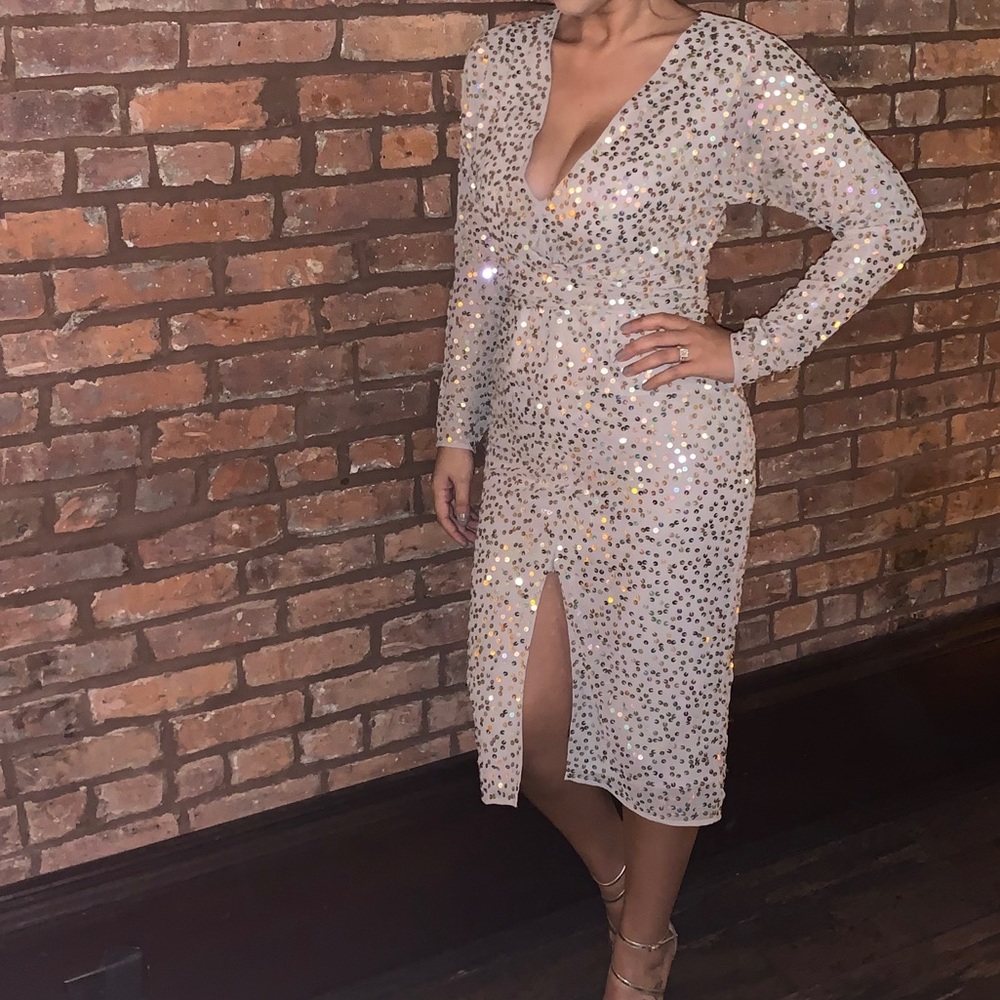 Nude sequin dress